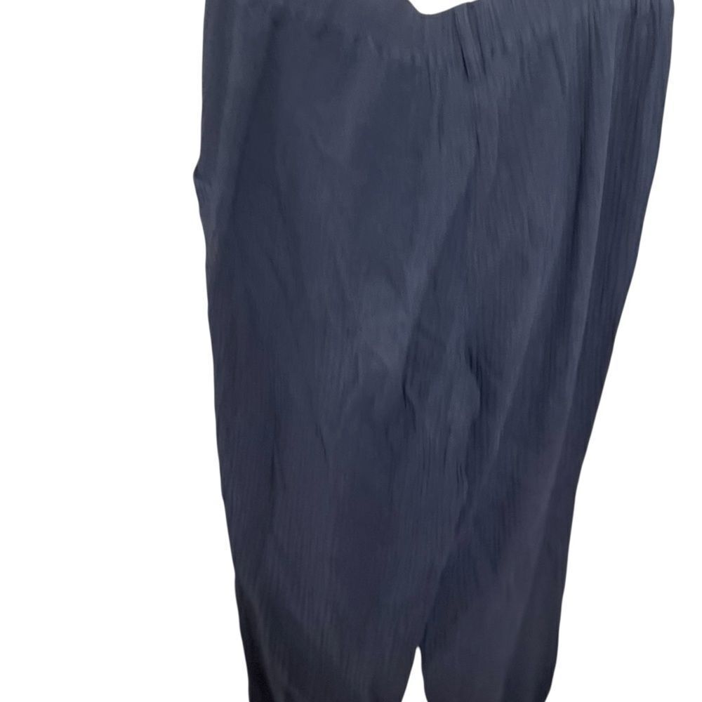 Saks Fifth Avenue Cotton Gauze Capri Medium Navy Blue Pants Vintage 90s women - Picture 2 of 12